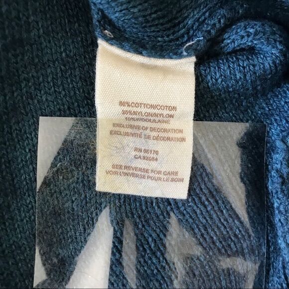 Free people S blue cotton v Neck sweater pockets - Picture 7 of 7